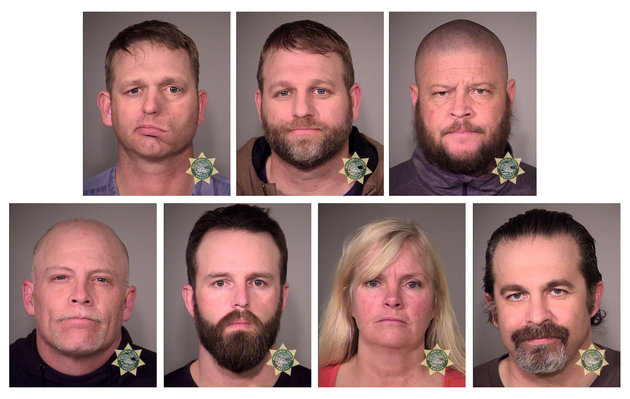 Inmates (clockwise from top left) Ryan Bundy, Ammon Bundy, Brian Cavalier, Peter Santilli, Shawna Cox, Ryan Payne and Joseph O'Shaughnessy, limited-government activists who led an armed 41-day takeover of the Malheur National Wildlife Refuge, are seen in a combination of police jail booking photos released by the Multnomah County Sheriff's Office in Portland, Oregon January 27, 2016.   Multnomah County Sheriff's Office/Handout via Reuters   FOR EDITORIAL USE ONLY. NOT FOR SALE FOR MARKETING OR ADVERTISING CAMPAIGNS. THIS IMAGE HAS BEEN SUPPLIED BY A THIRD PARTY. IT IS DISTRIBUTED, EXACTLY AS RECEIVED BY REUTERS, AS A SERVICE TO CLIENTS
